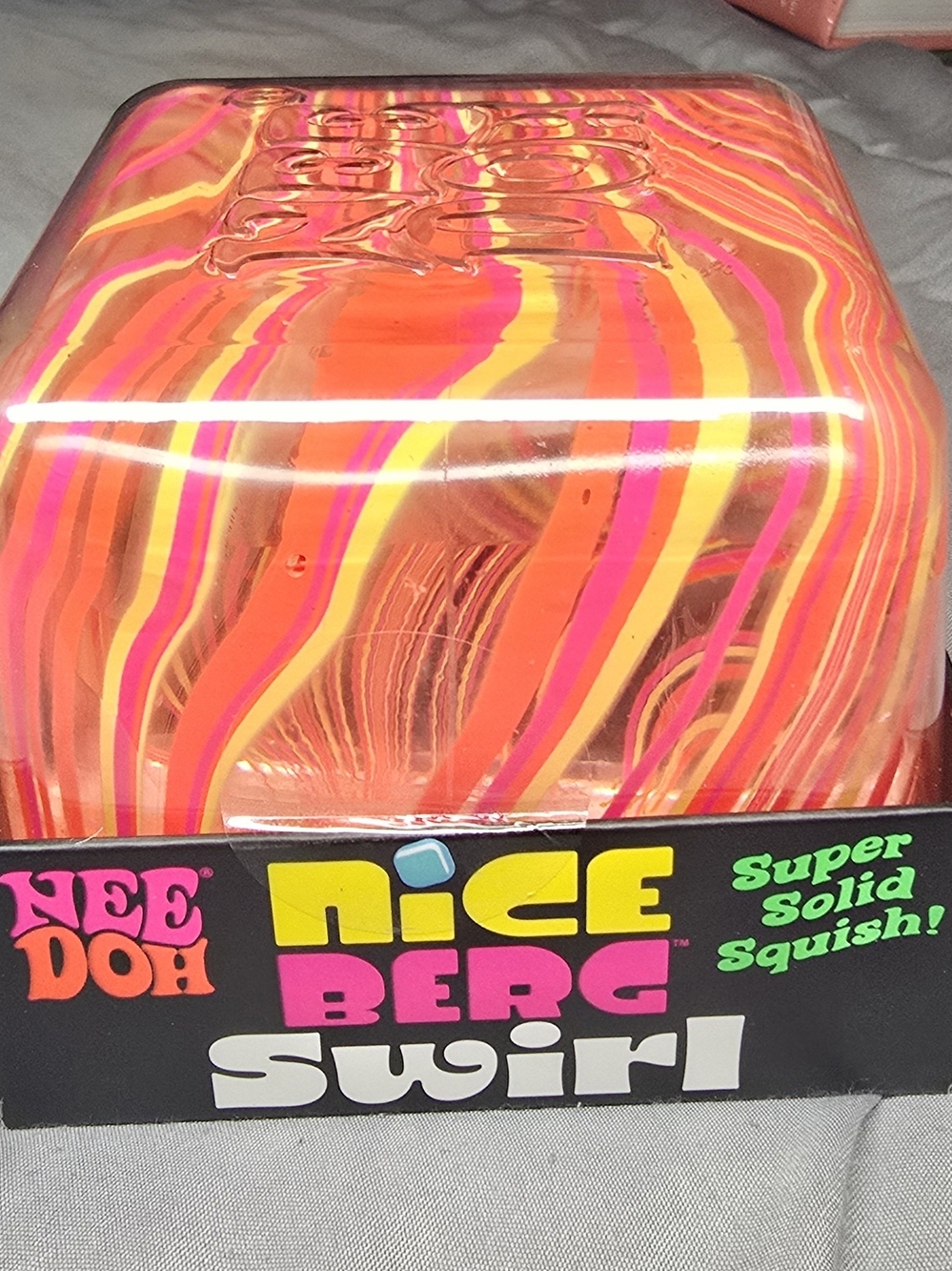 Nice Berg Swirl Super Solid Squish! - Neon Orange & Pink